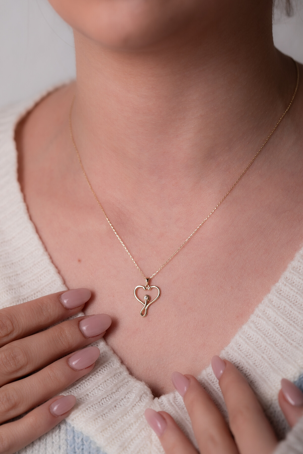 14 Ayar Altın Kalp Kolye