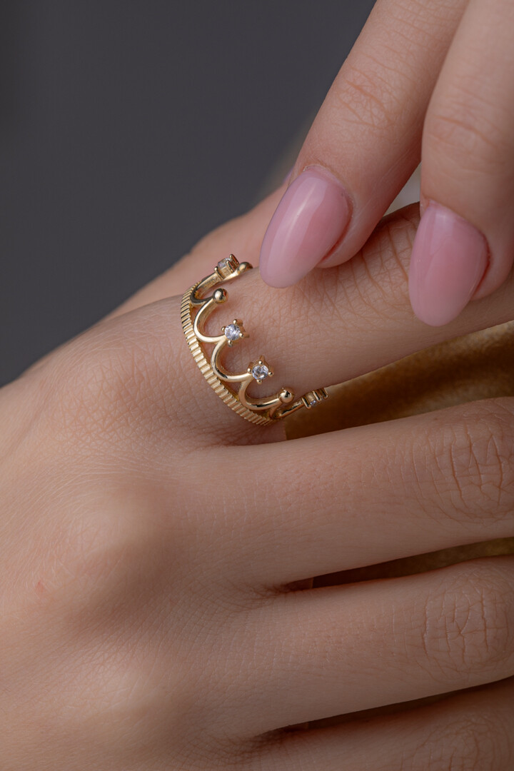 14 Ayar Altın Taç Yüzük