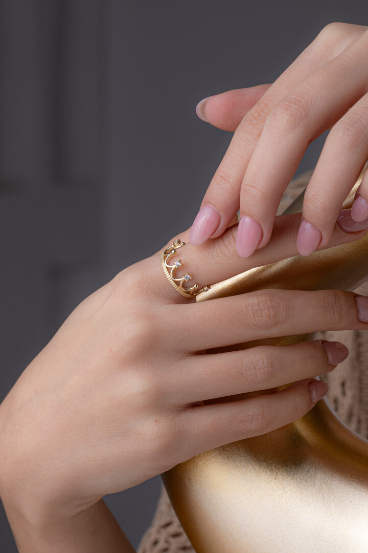 14 Ayar Altın Taç Yüzük