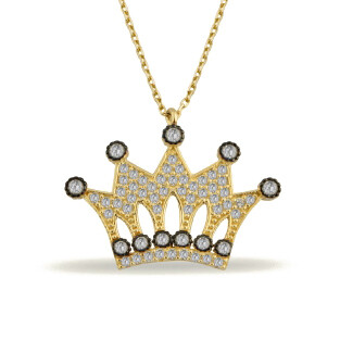 14 Ayar Altın Kral Tacı Kolye
