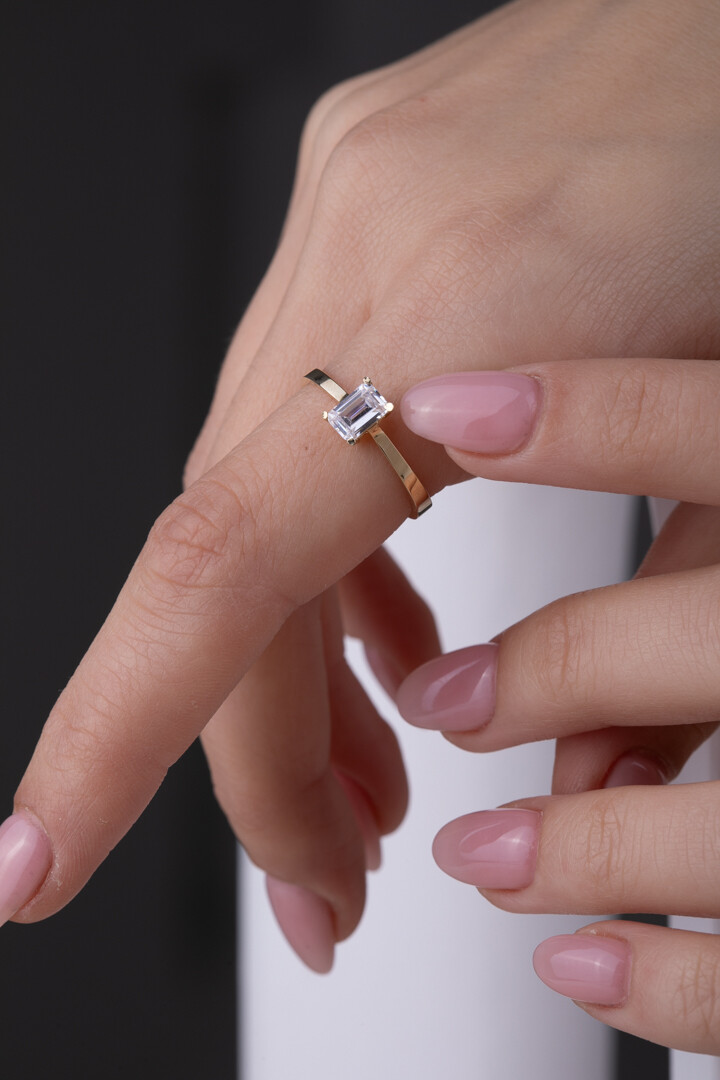 14 Ayar Altın Baget Yüzük