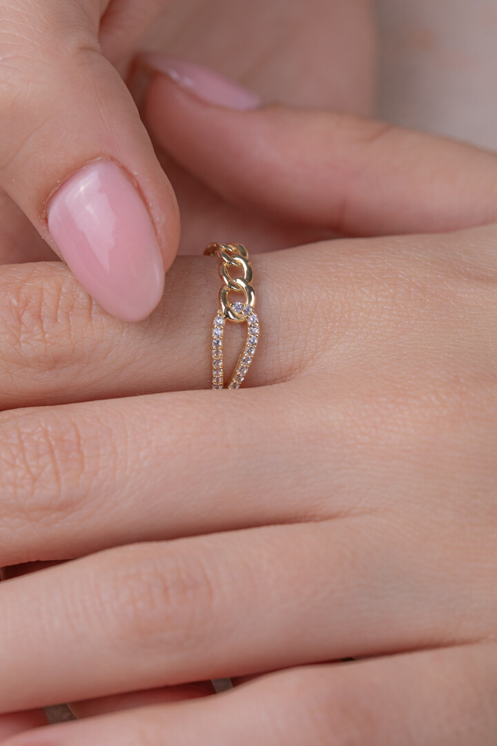 14 Ayar Altın Taşlı Gurmet Yüzük