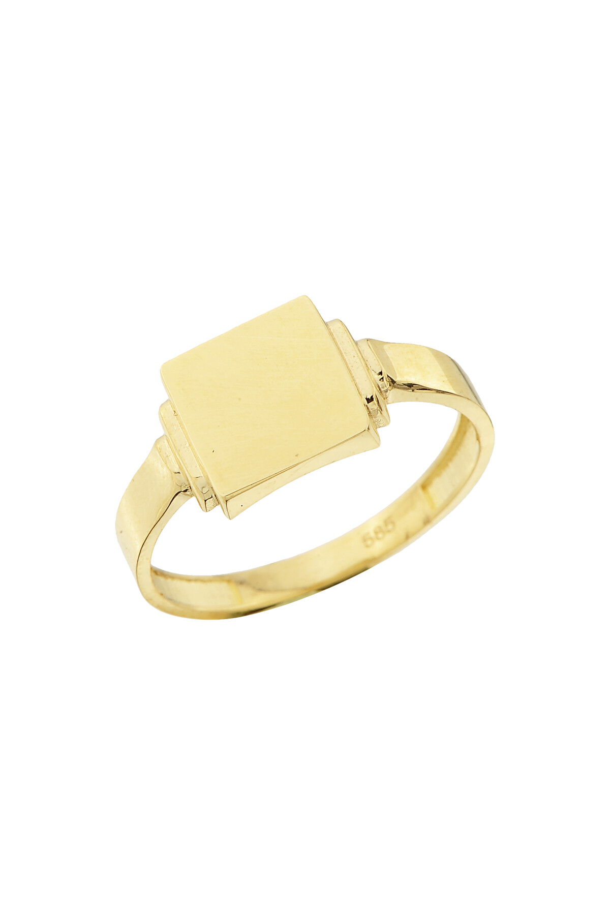 14 Ayar Altın Kare Kişiselleştirilebilir Yüzük