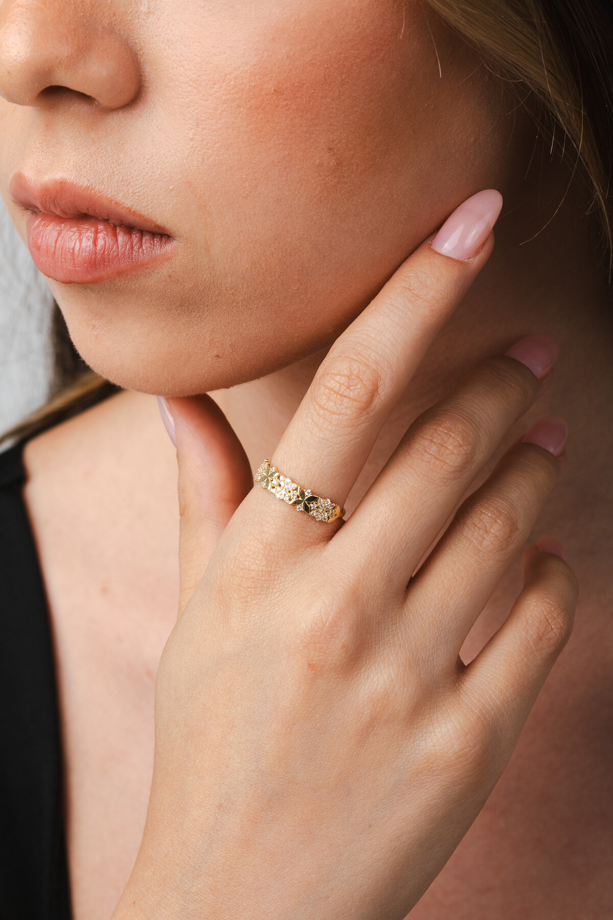 14 Ayar Altın Yonca Yüzük