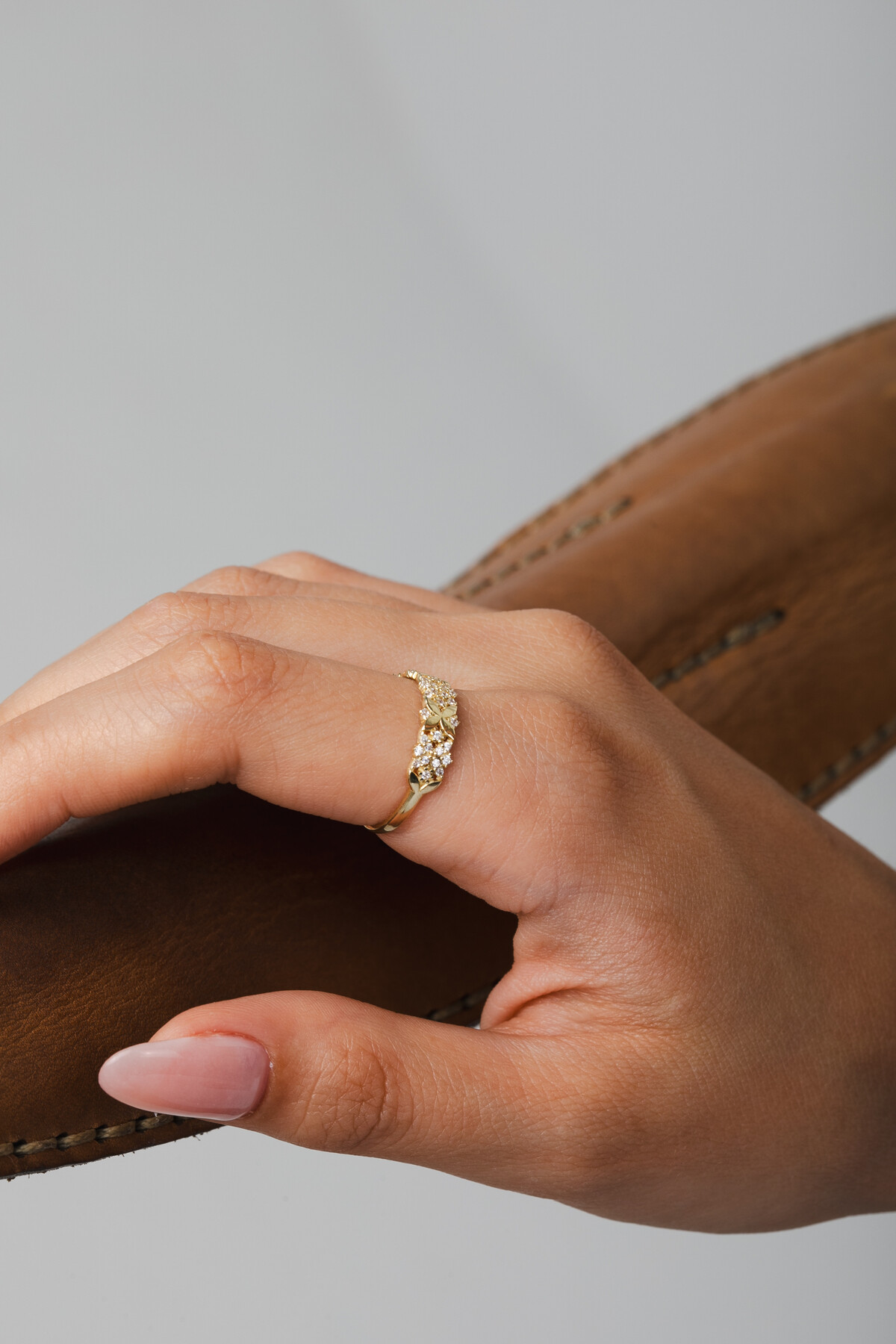 14 Ayar Altın Yonca Yüzük