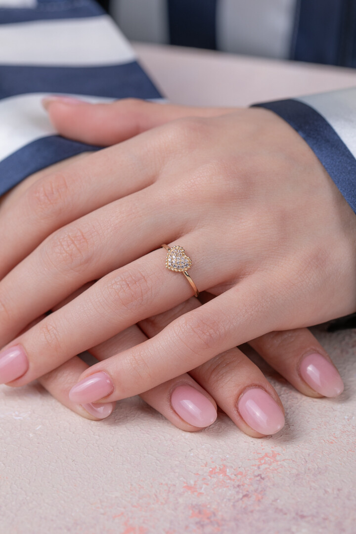 14 Ayar Altın Kalp Yüzük