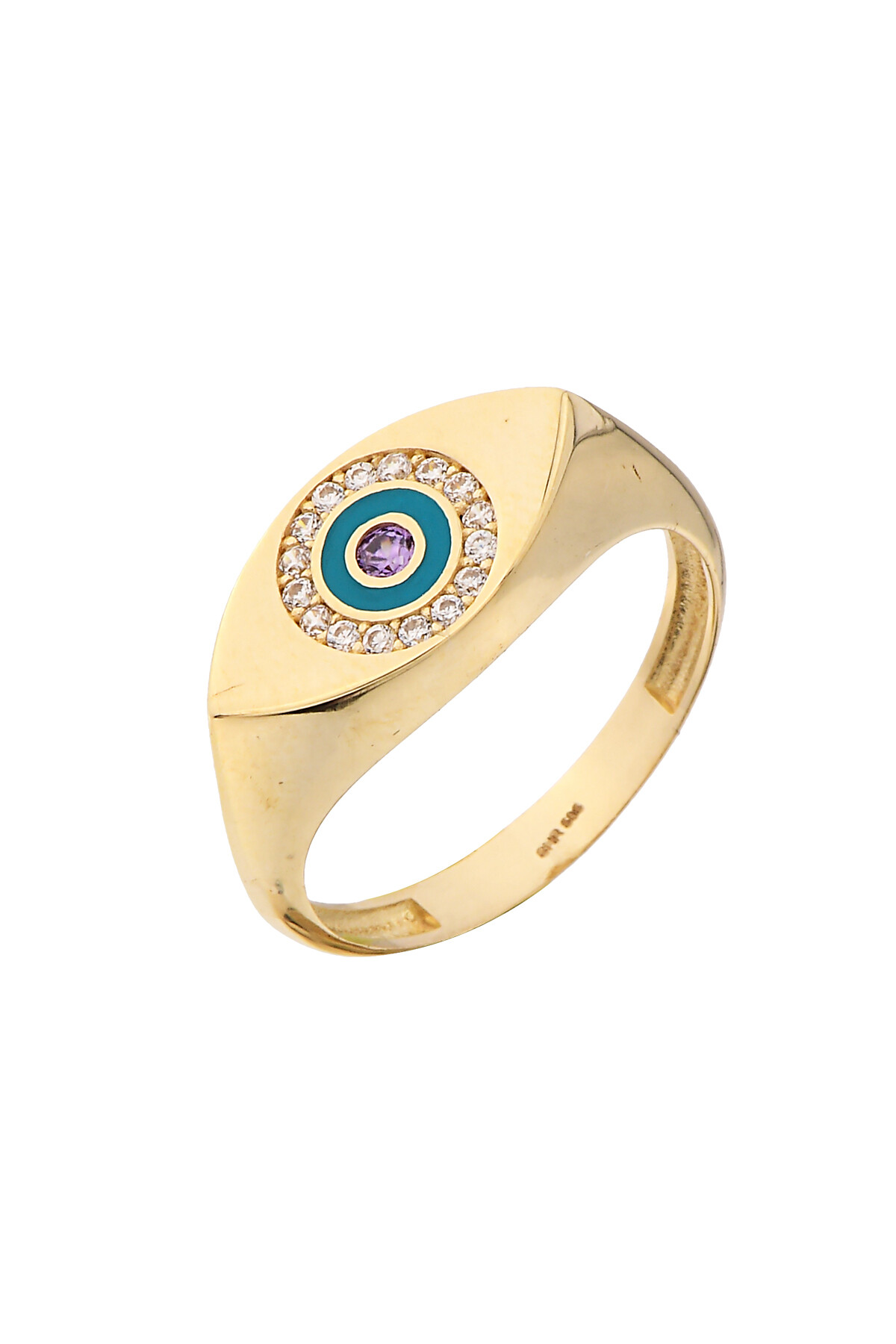 14 Ayar Altın Nazar Boncuklu Yüzük