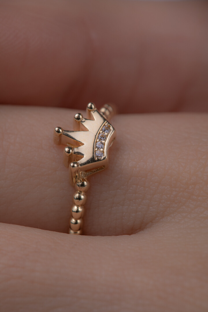 14 Ayar Altın Kral Tacı Yüzük