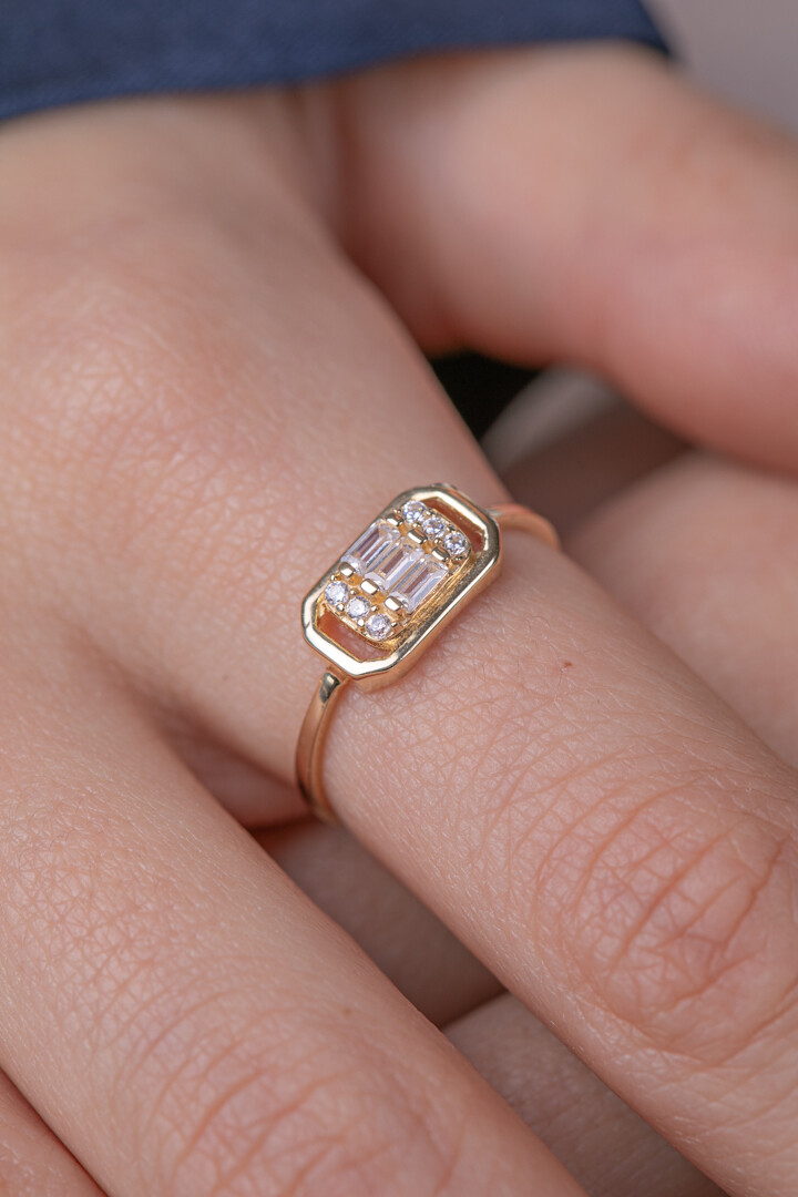 14 Ayar Altın Baget Yüzük