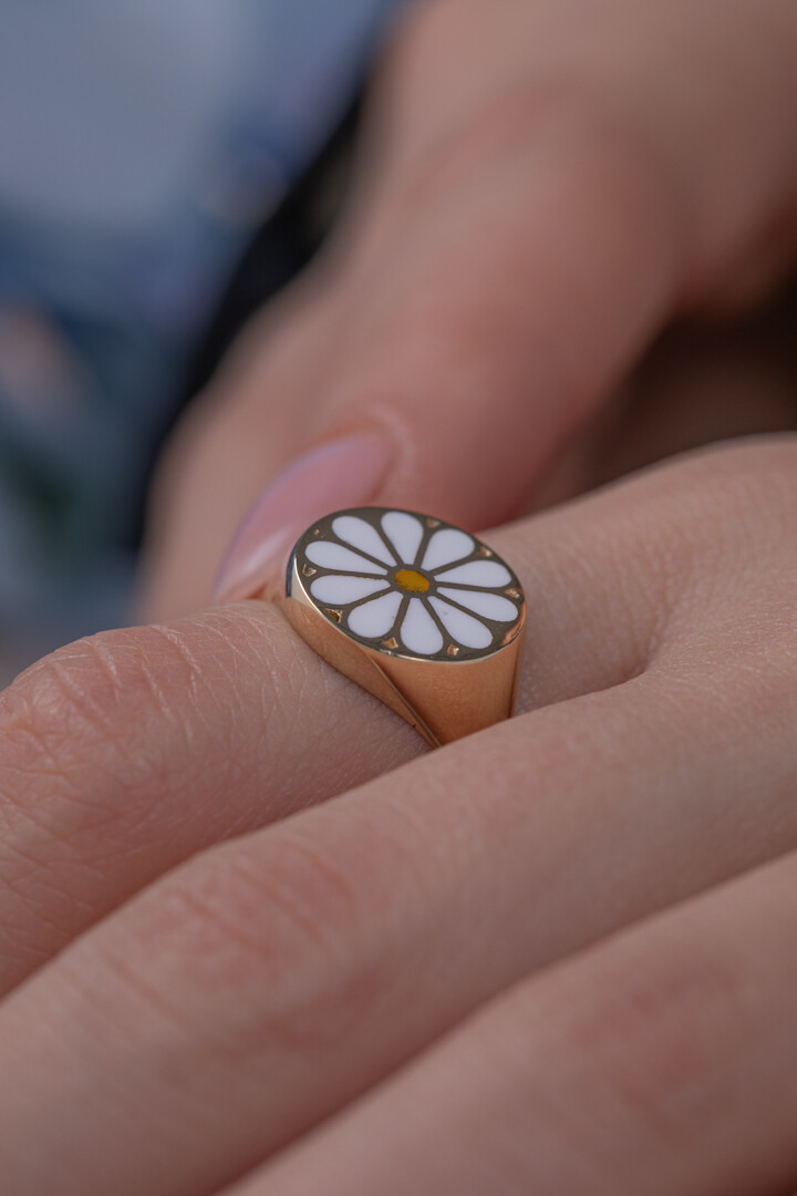 14 Ayar Altın Papatya Yüzük