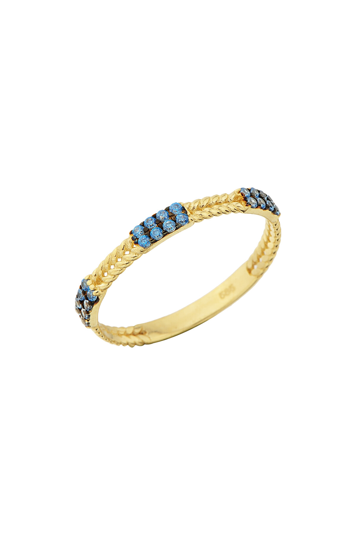 14 Ayar Altın Mavi Taş Yüzük