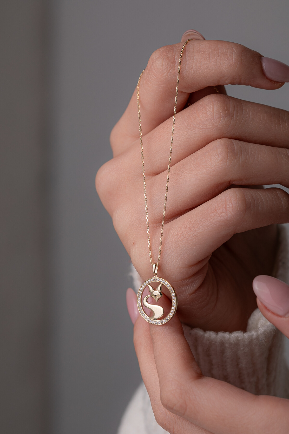 14 Ayar Altın Sincap Kolye