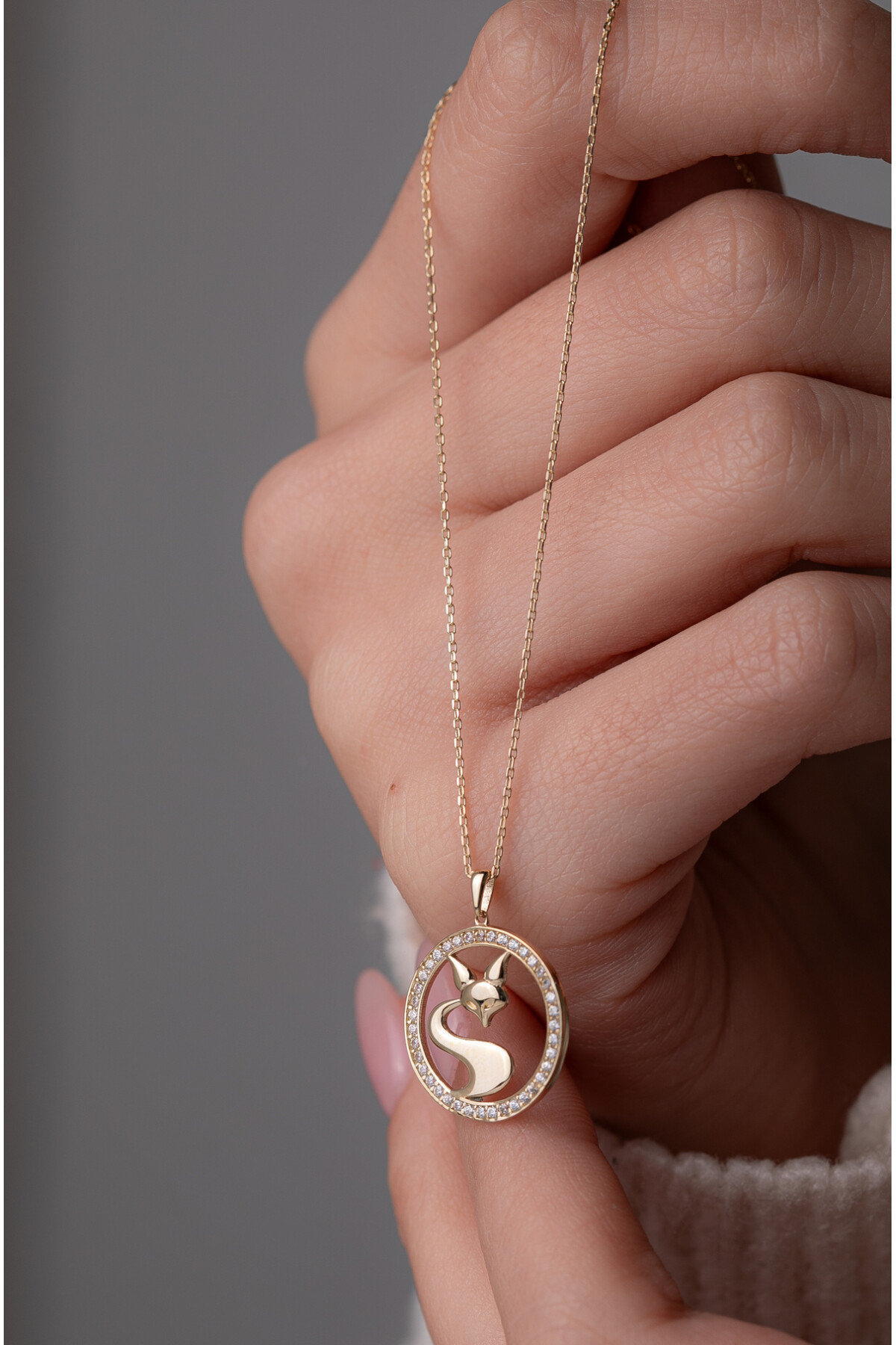 14 Ayar Altın Sincap Kolye