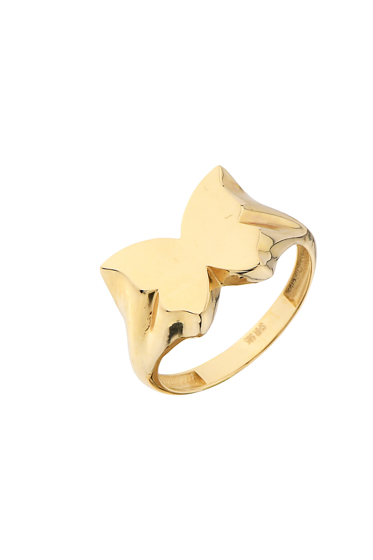 14 Ayar Altın Kelebek Kişiselleştirebilir Yüzük