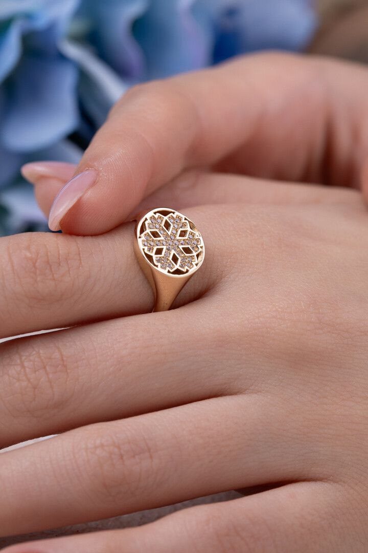 14 Ayar Altın Kartanesi Yüzük