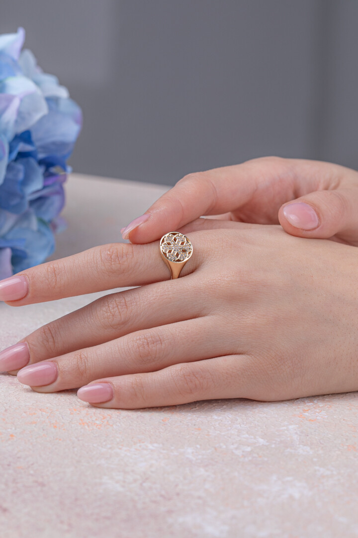 14 Ayar Altın Kartanesi Yüzük