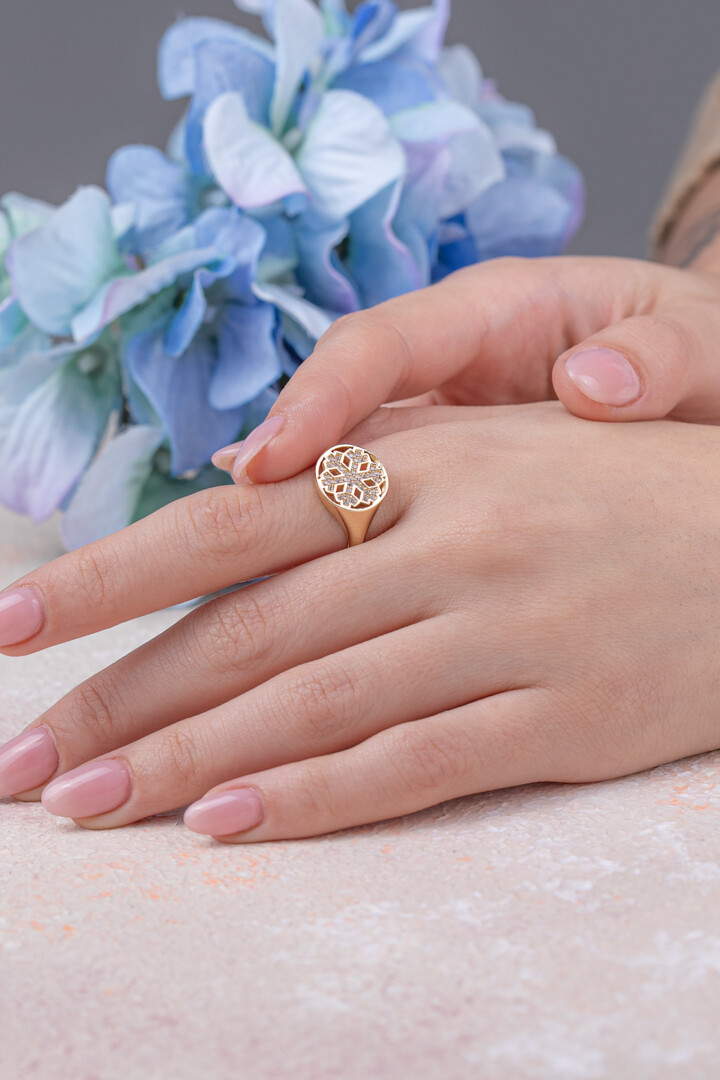 14 Ayar Altın Kartanesi Yüzük