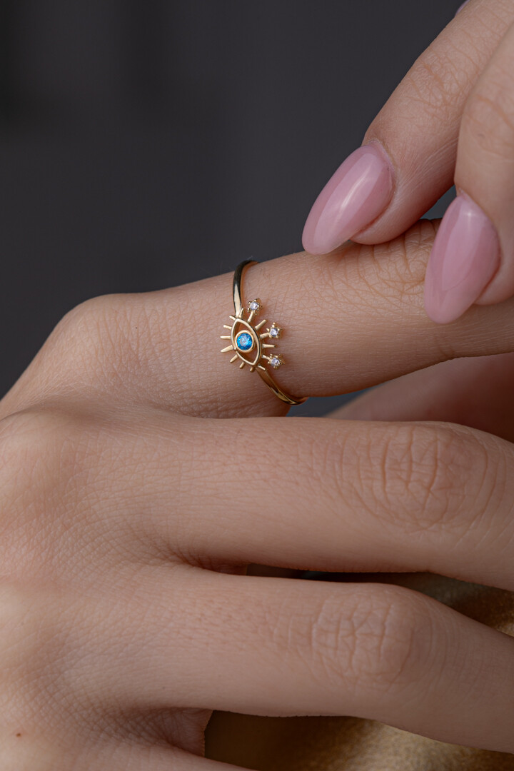 14 Ayar Altın Göz Yüzük