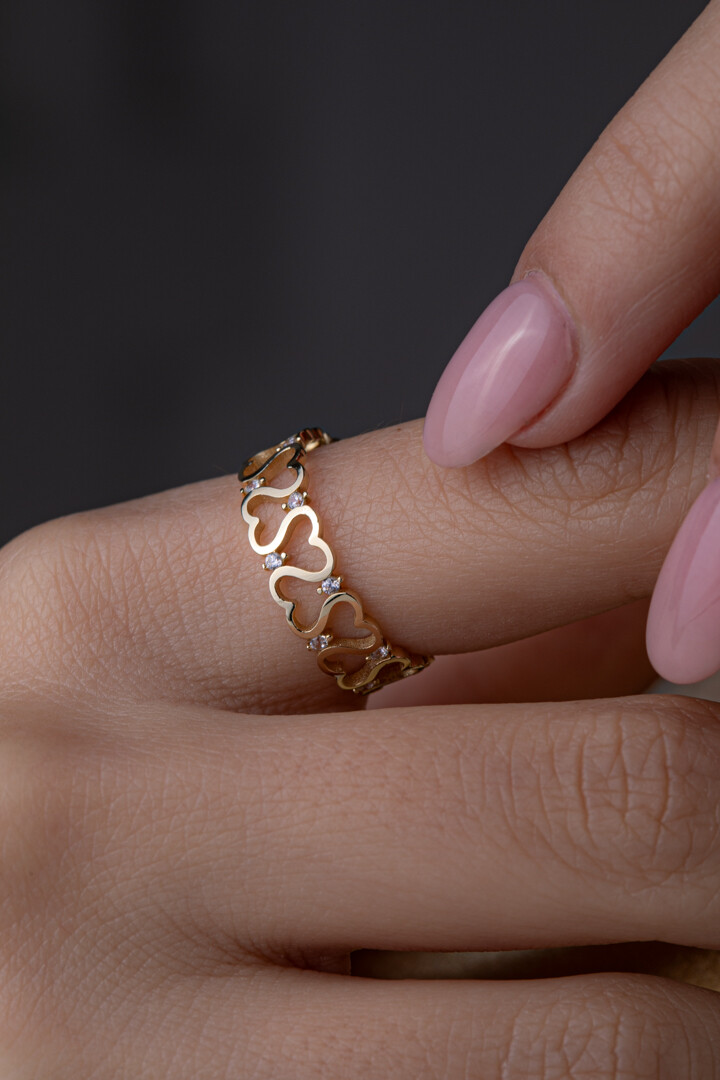 14 Ayar Altın Kalp Yüzük