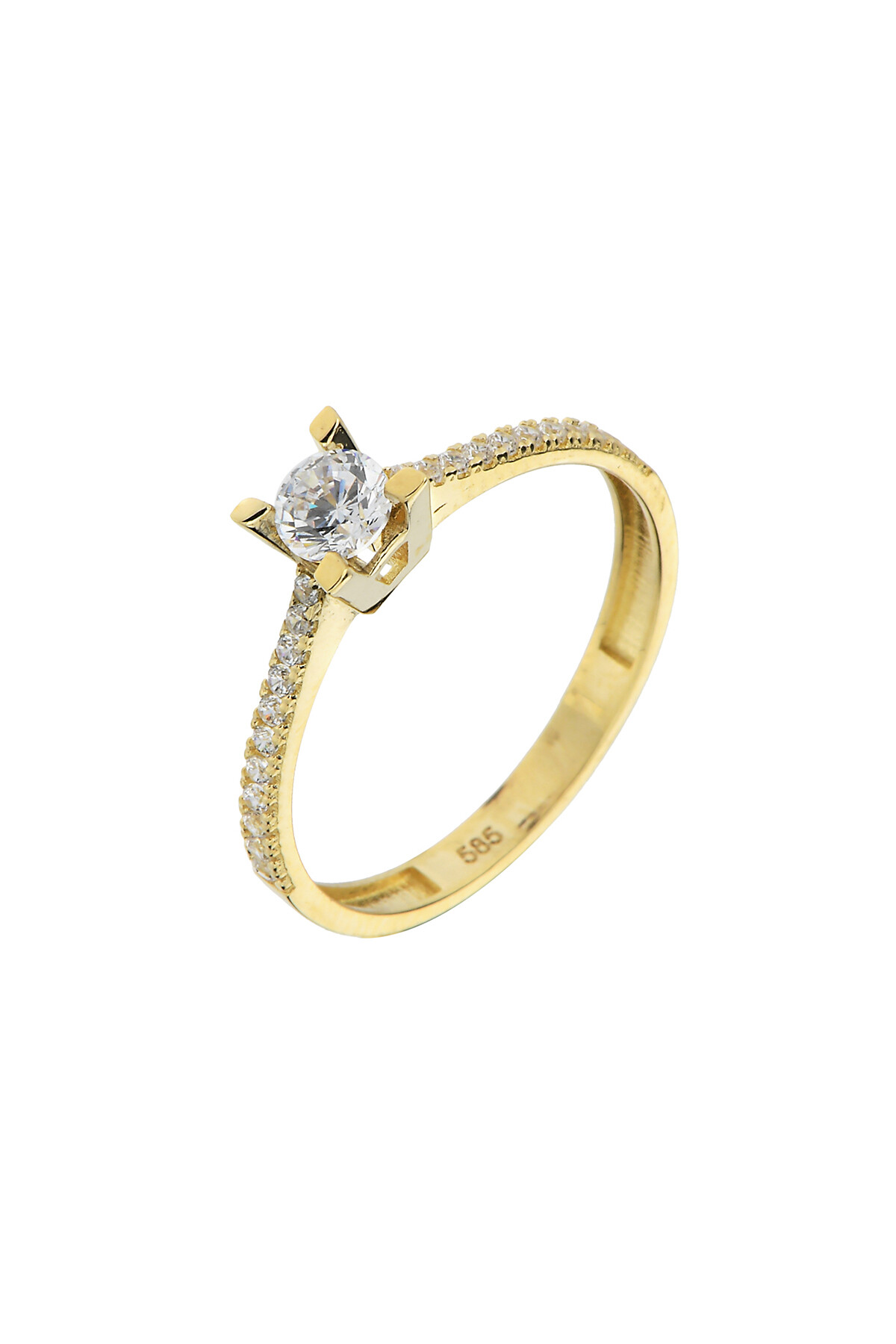 14 Ayar Altın Tektaş Yüzük