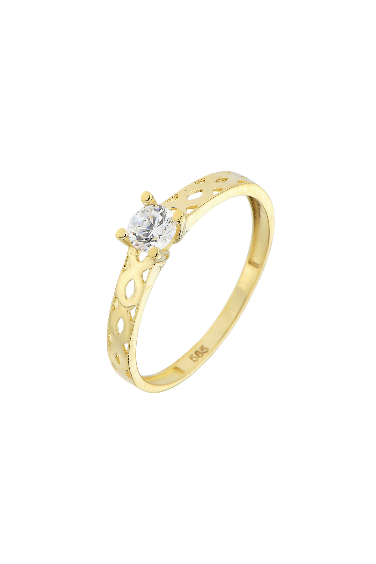 14 Ayar Altın Tektaş Yüzük