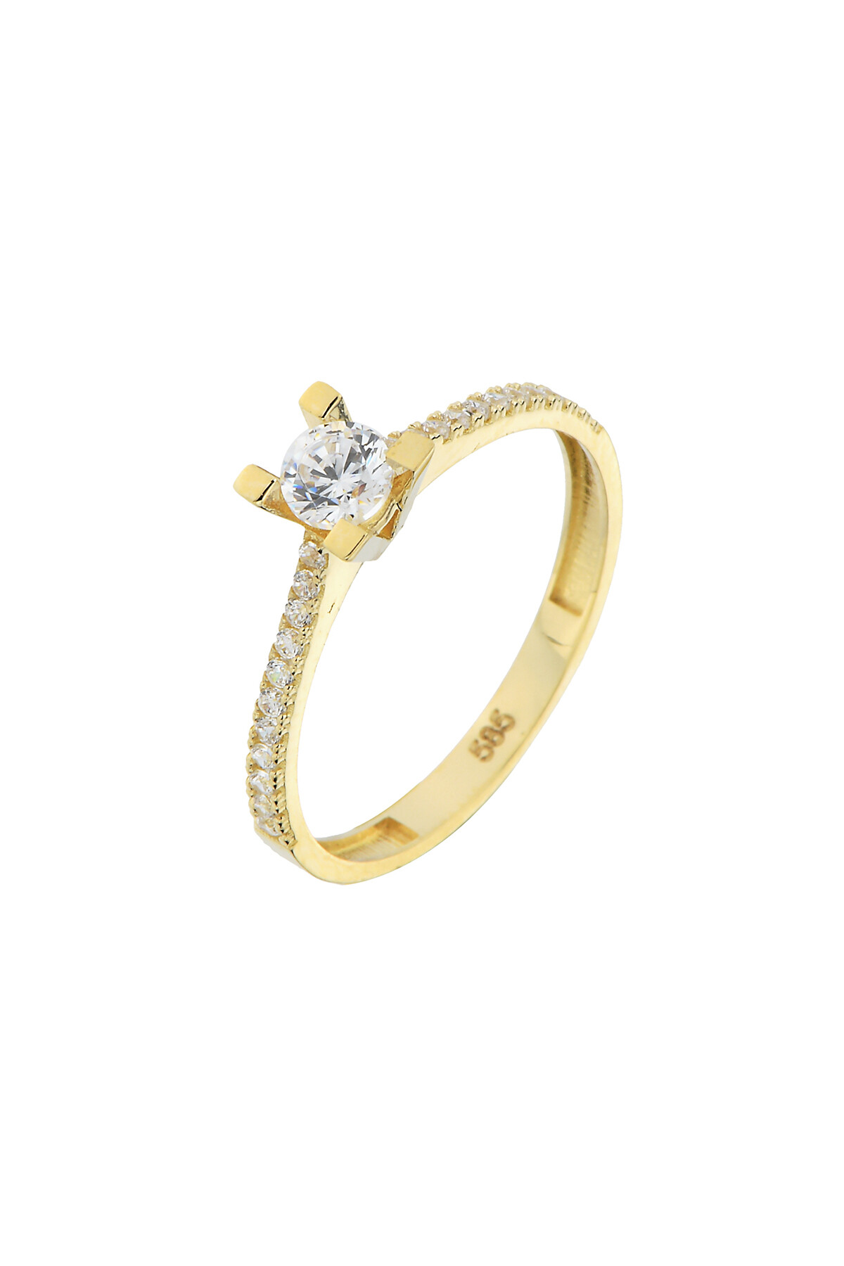 14 Ayar Altın Tektaş Yüzük