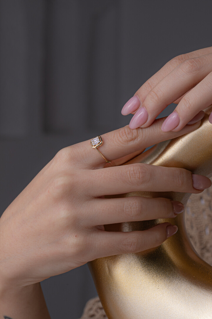 14 Ayar Altın Baget Yüzük