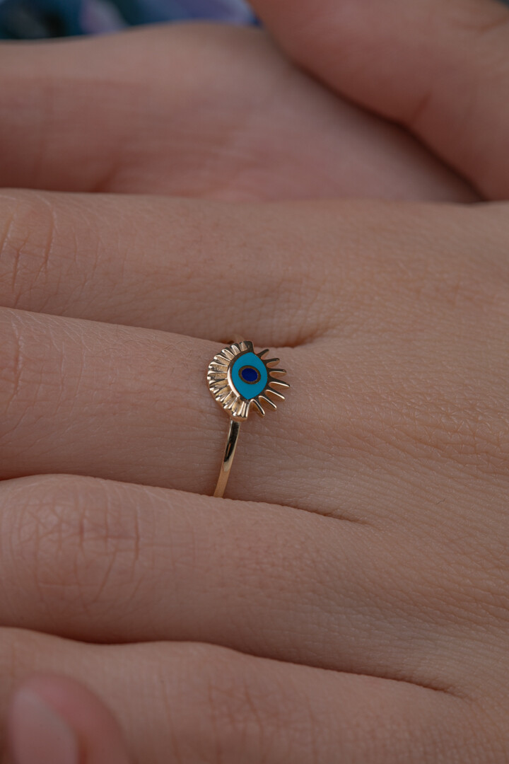 14 Ayar Altın Göz Yüzük