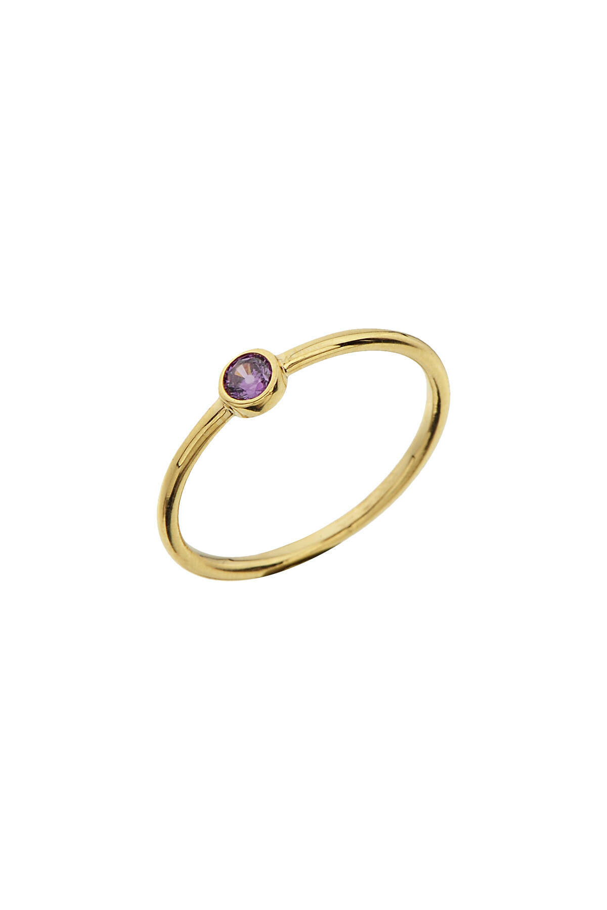 14 Ayar Altın Amatist Taşlı Yüzük