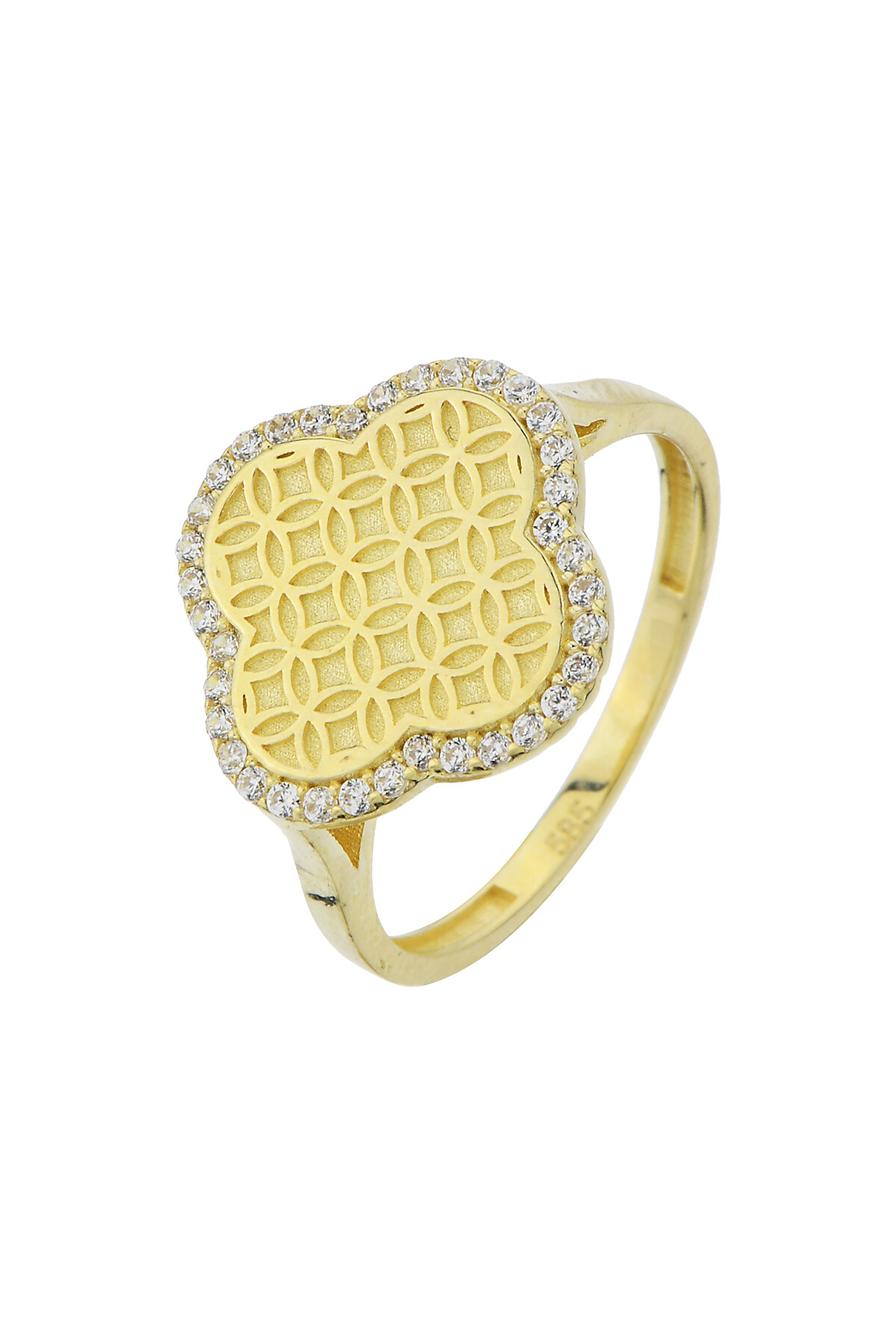 14 Ayar Altın Yonca Yüzük