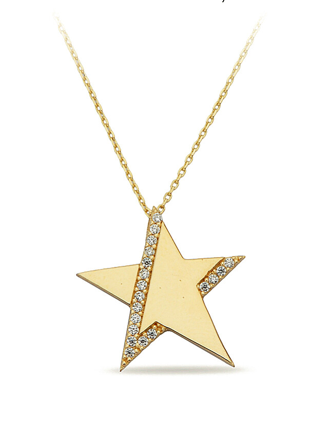 14 Ayar Altın Yıldız Kolye