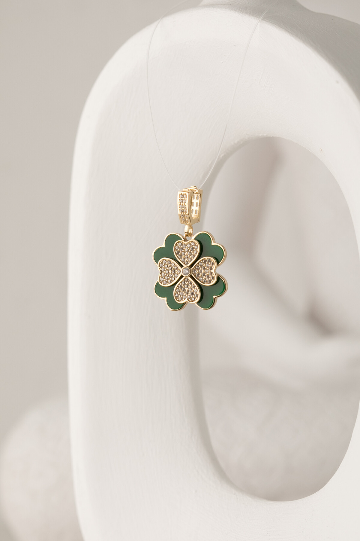 14 Ayar Altın Yonca Kolye Ucu