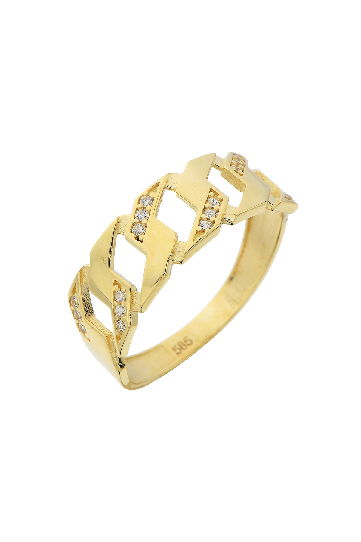 14 Ayar Altın Gurmet Zincir Yüzük