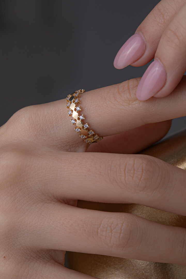 14 Ayar Altın Karo Yüzük