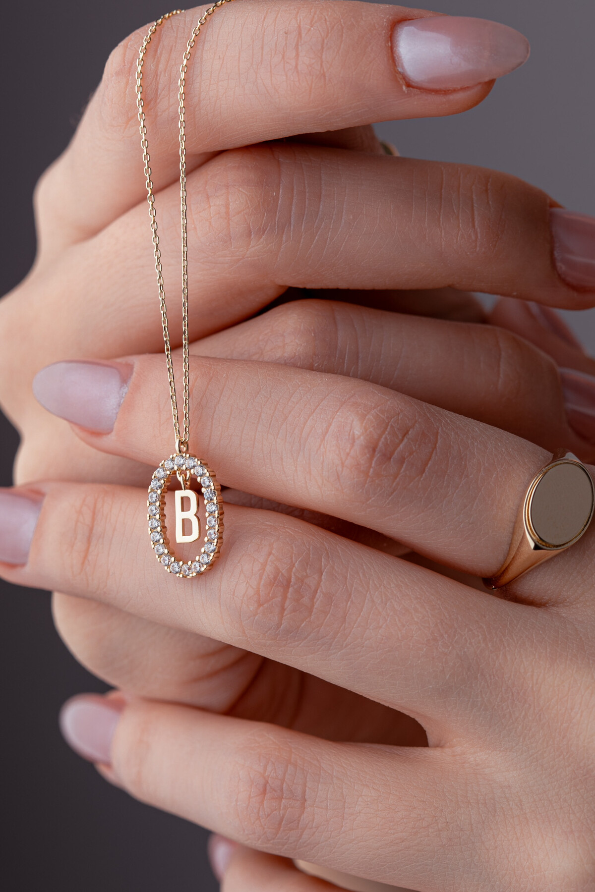 14 Ayar Altın B Harf Kolye