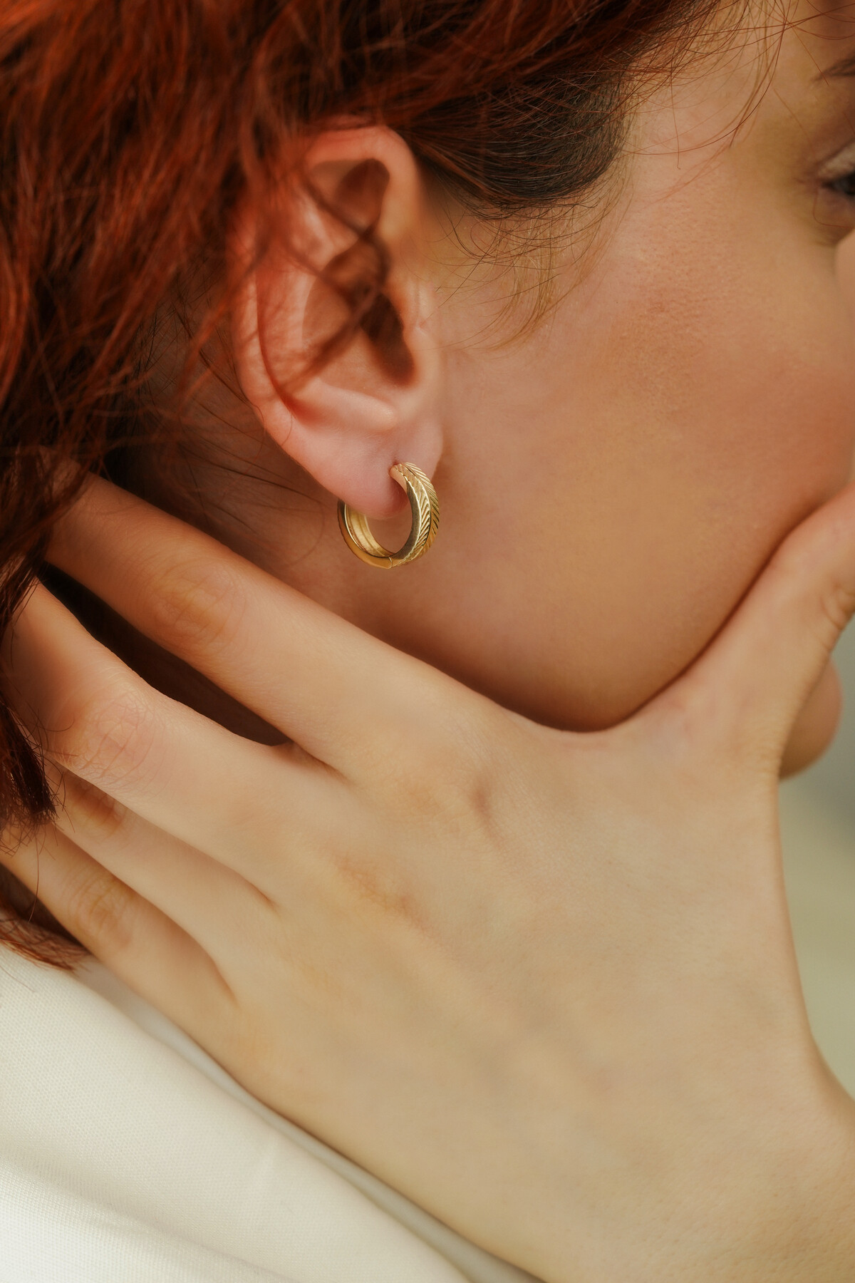 14 Ayar Altın Balık Sırtı Küpe