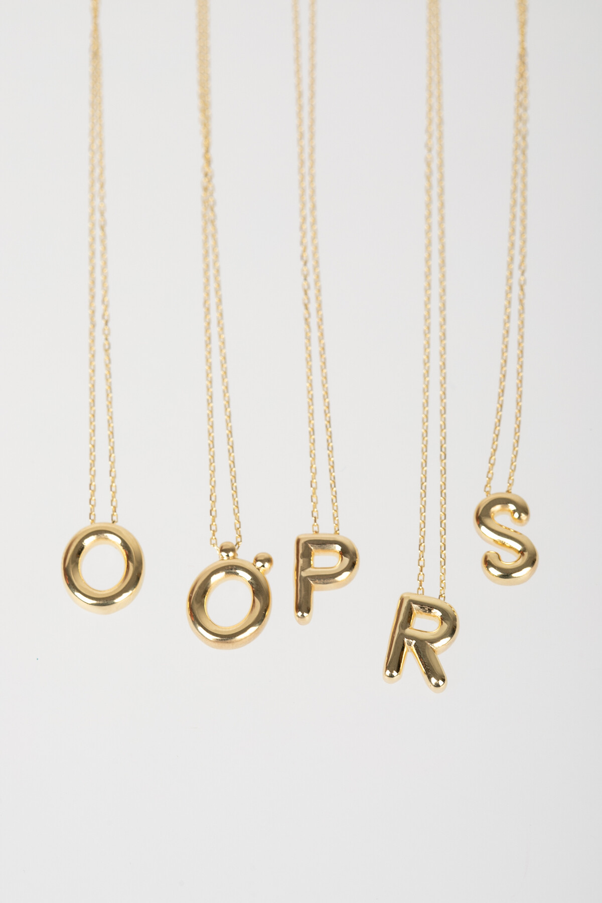 14 Ayar Altın Balon Harf Kolye