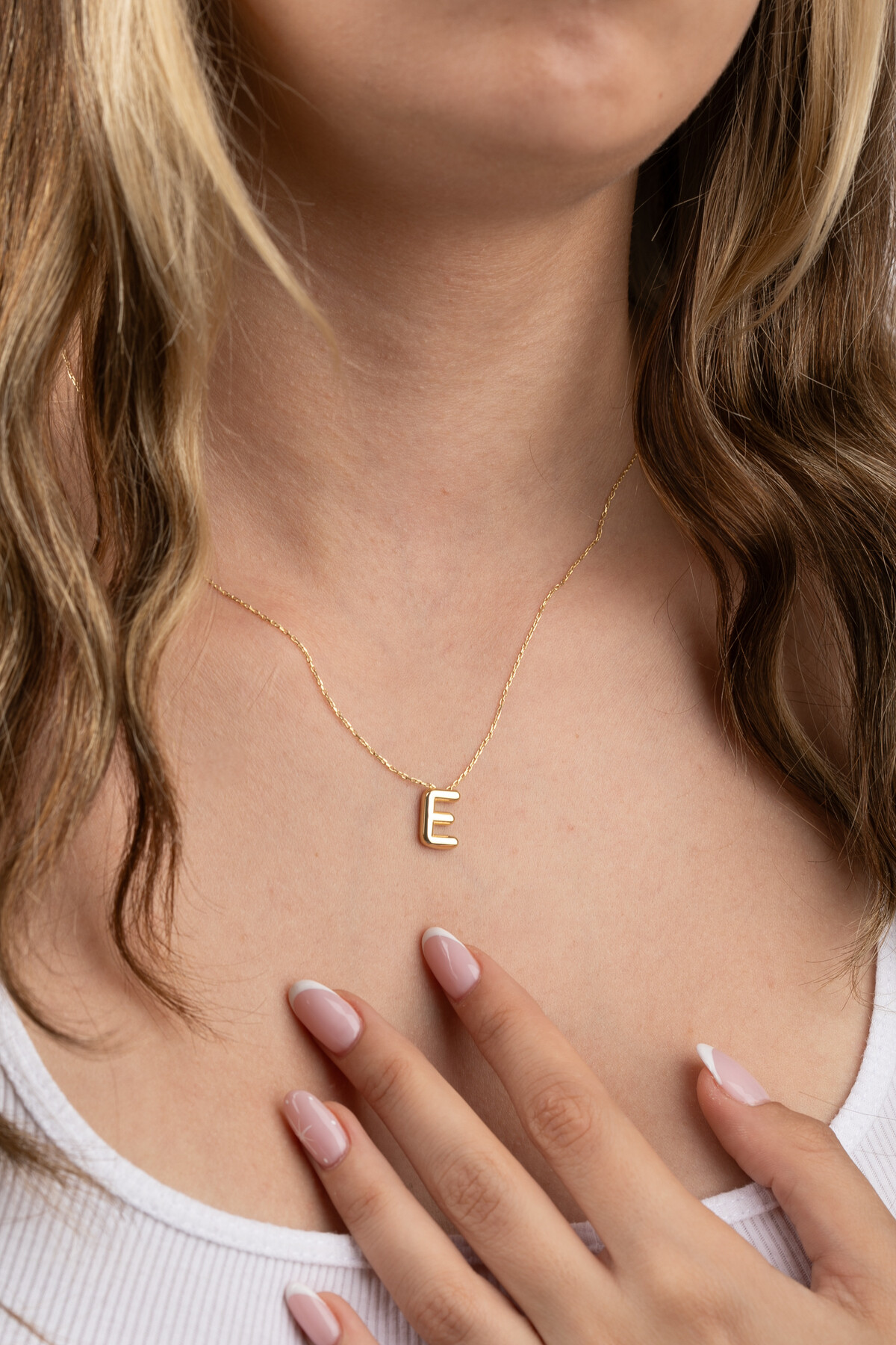 14 Ayar Altın Balon Harf Kolye