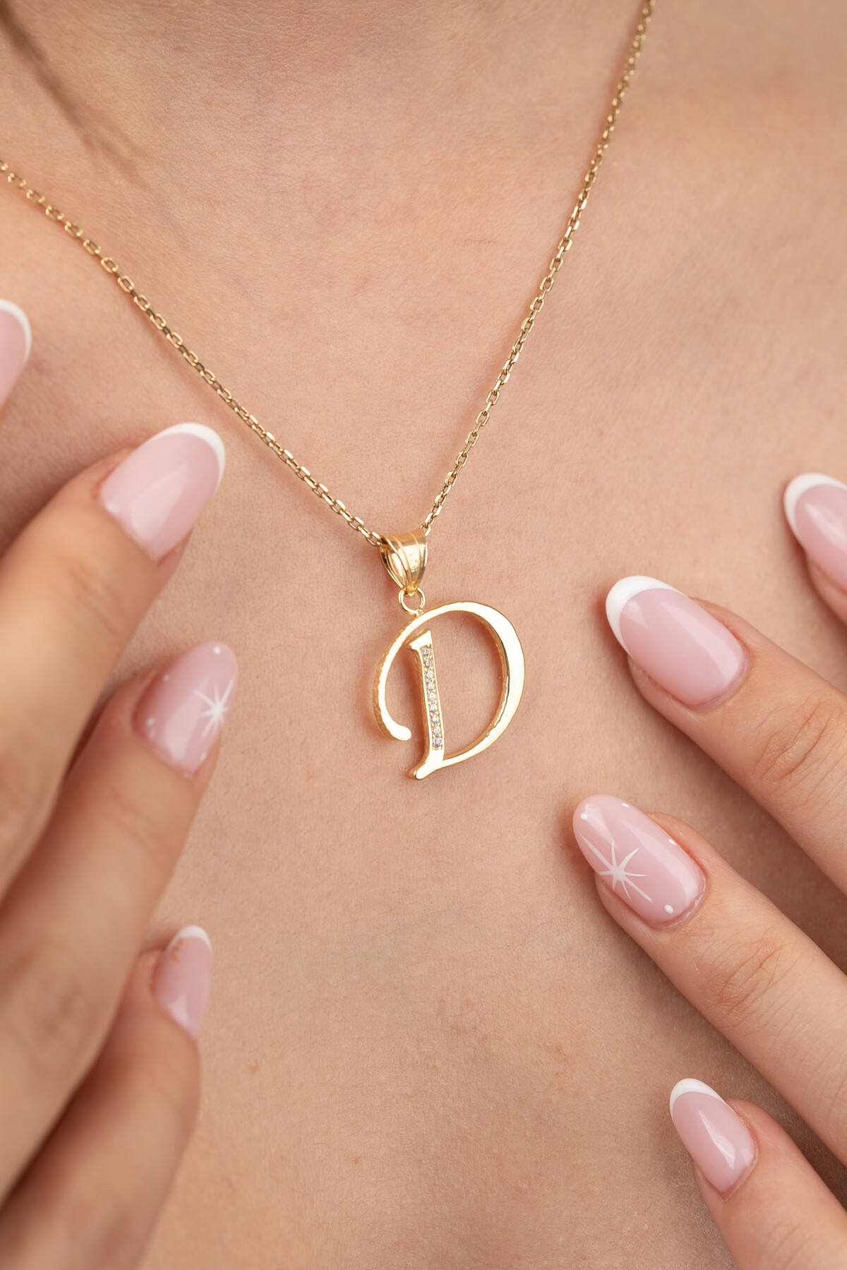 14 Ayar Altın El Yazısı Harf Kolye