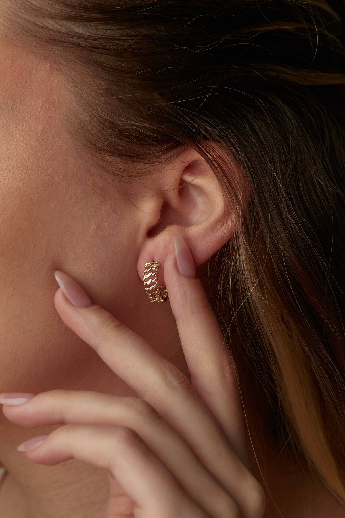 14 Ayar Altın Gurmet Halka Küpe