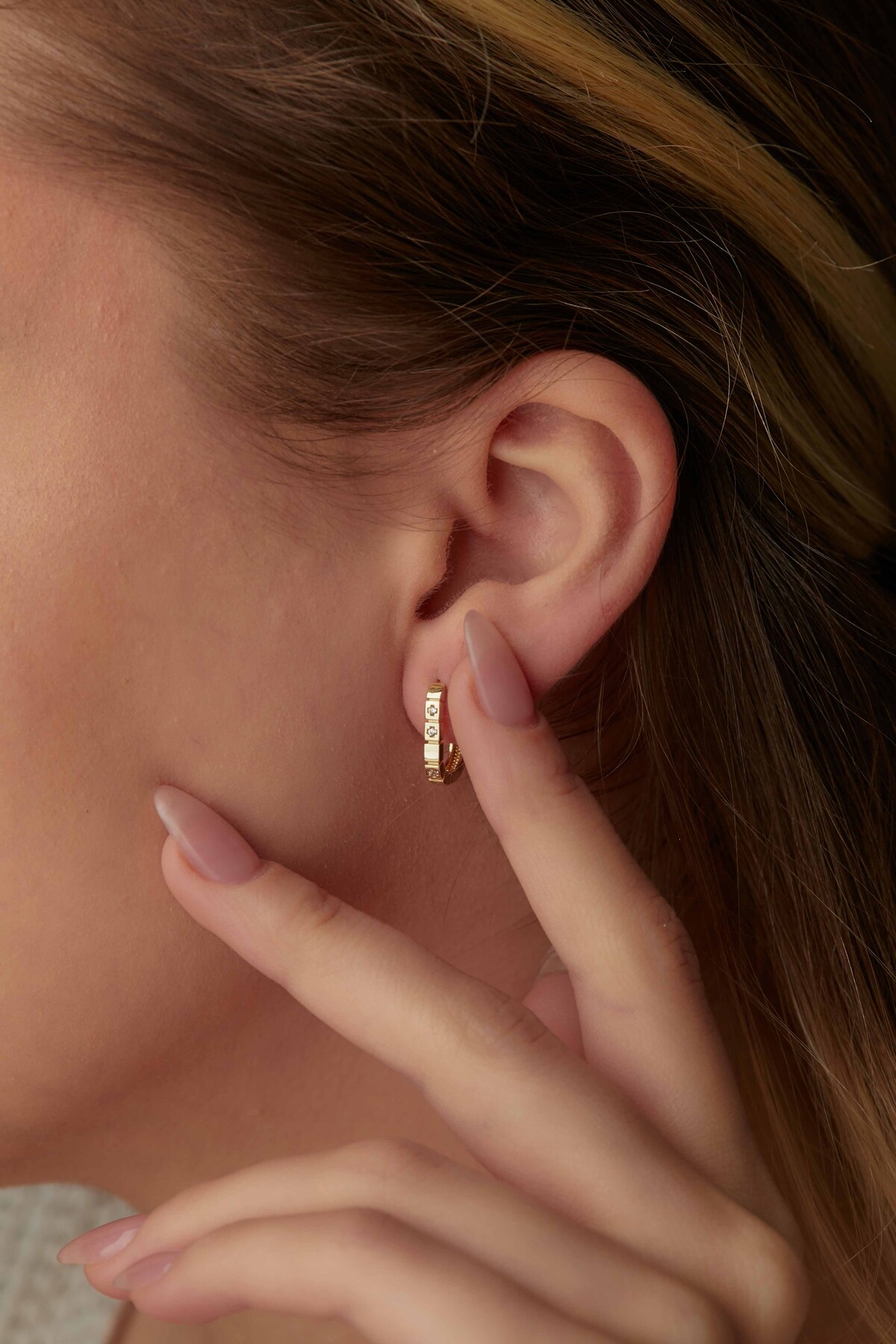 14 Ayar Altın Halka Küpe