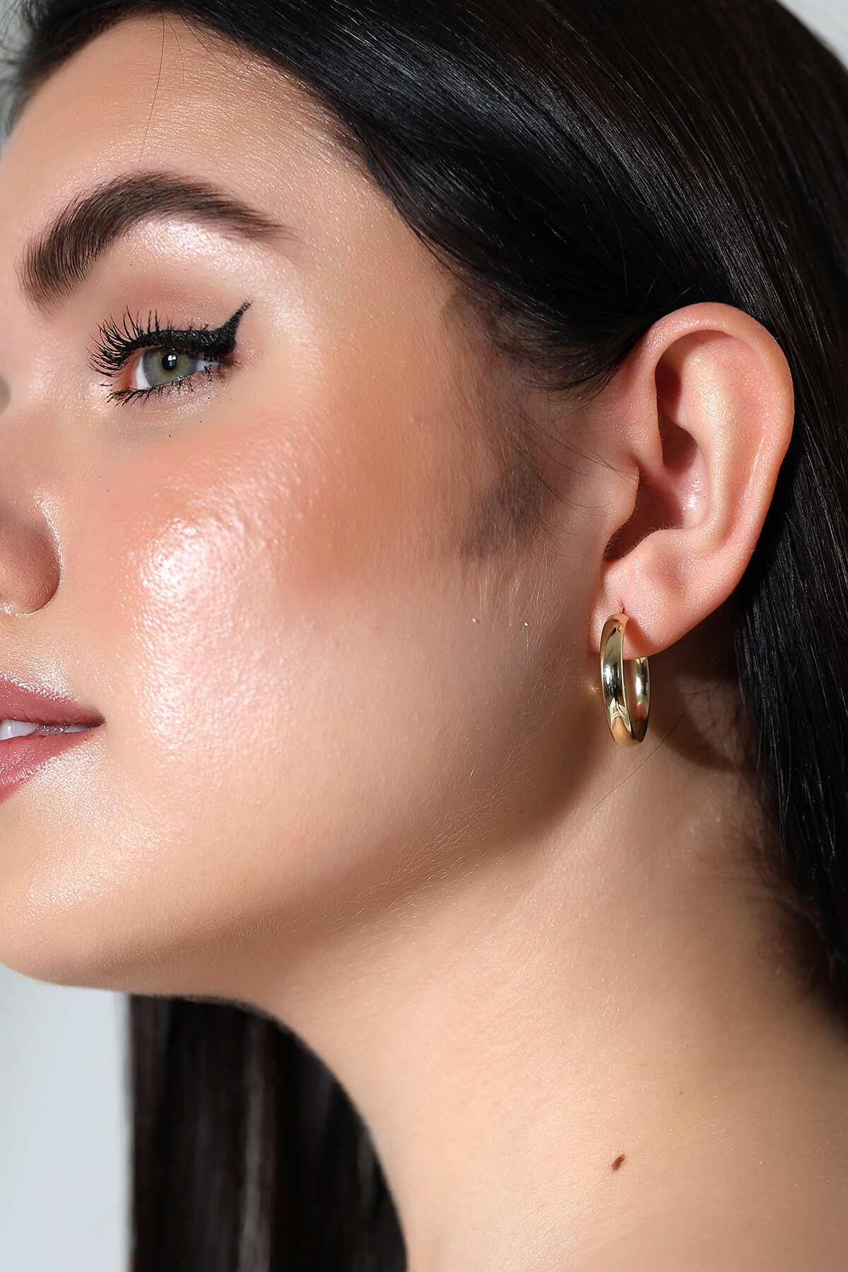 14 Ayar Altın Halka Küpe