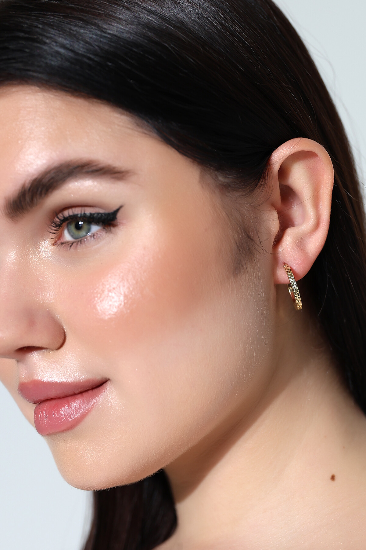 14 Ayar Altın Halka Küpe