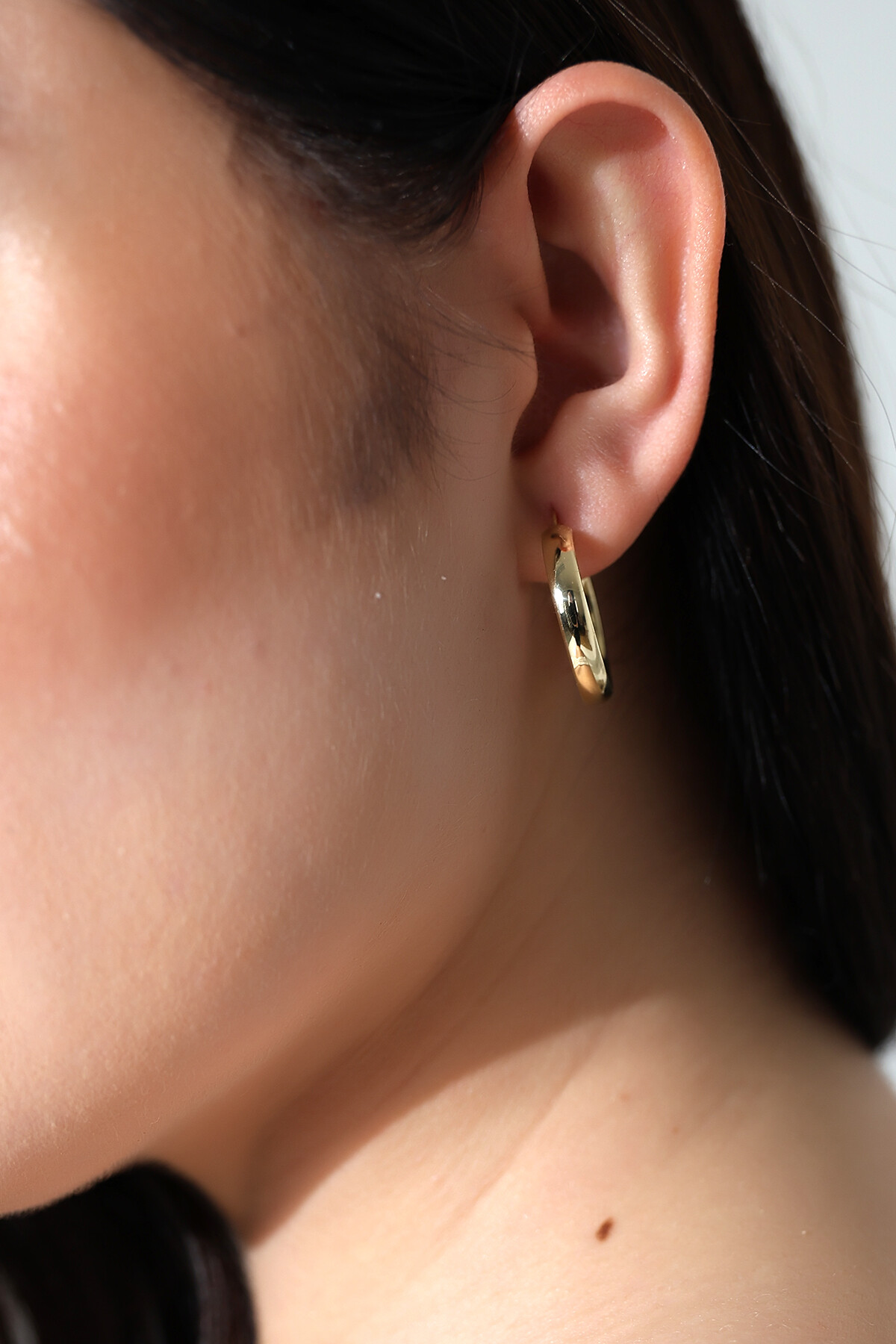 14 Ayar Altın Halka Küpe