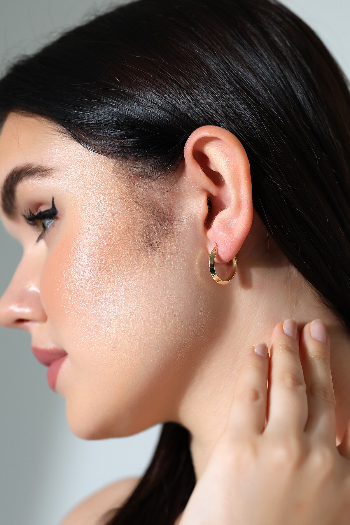 14 Ayar Altın Halka Küpe