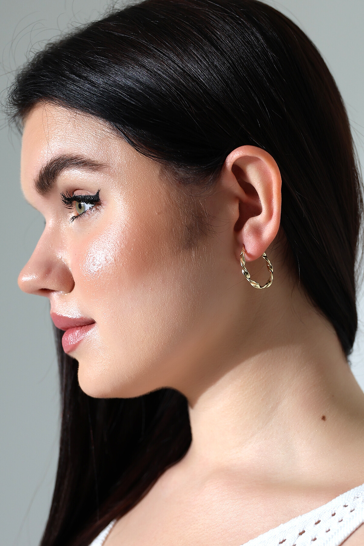 14 Ayar Altın Halka Küpe