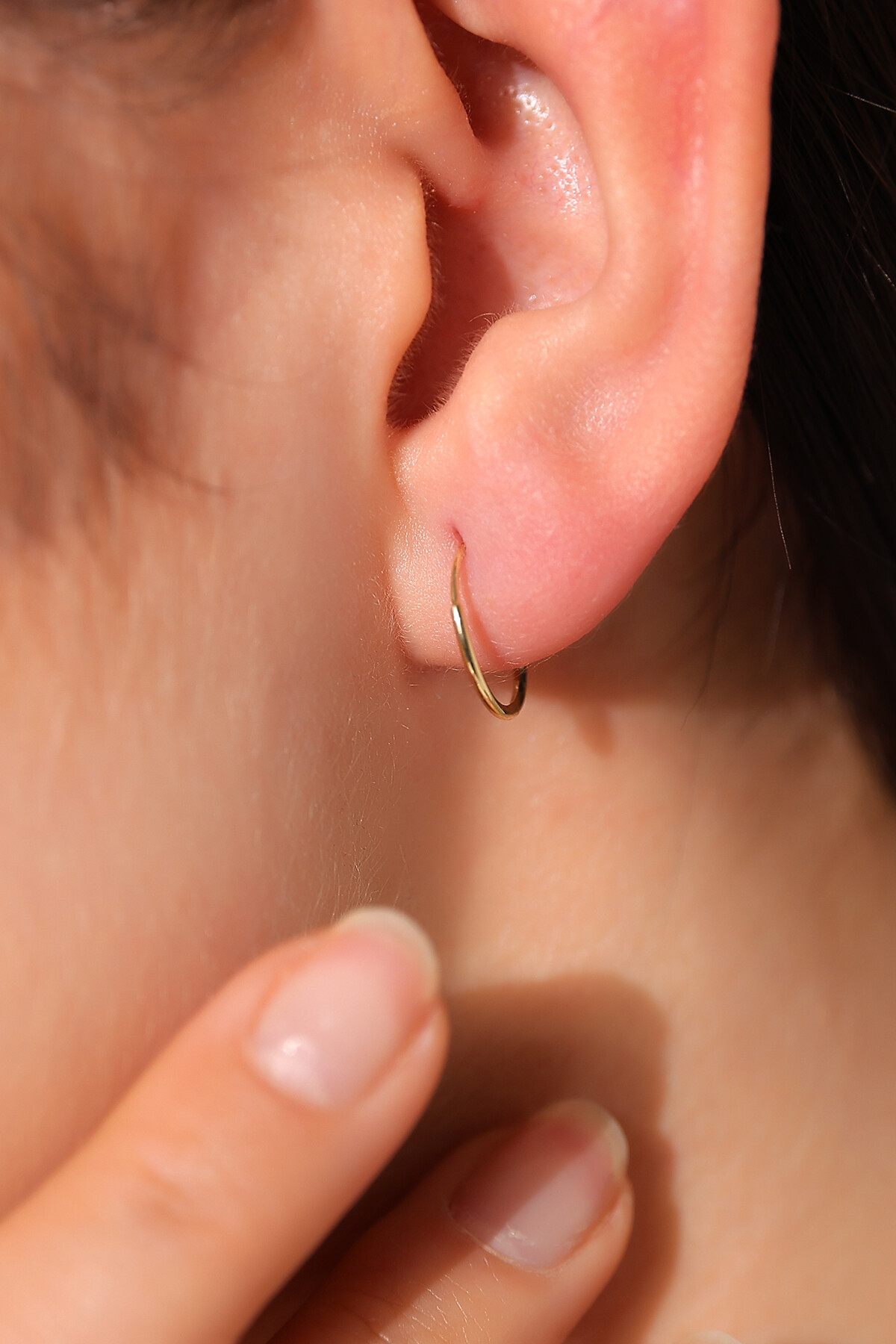 14 Ayar Altın Halka Küpe