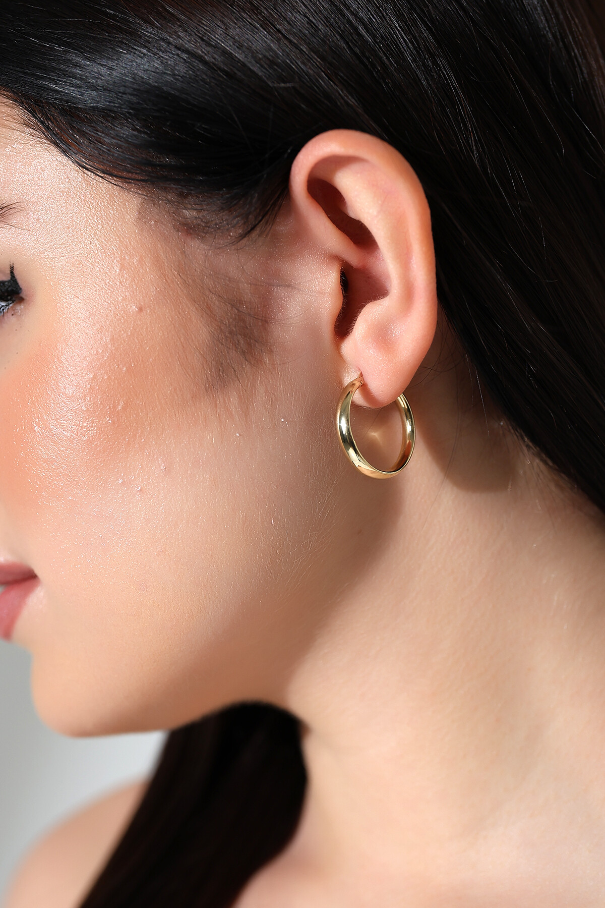 14 Ayar Altın Halka Küpe