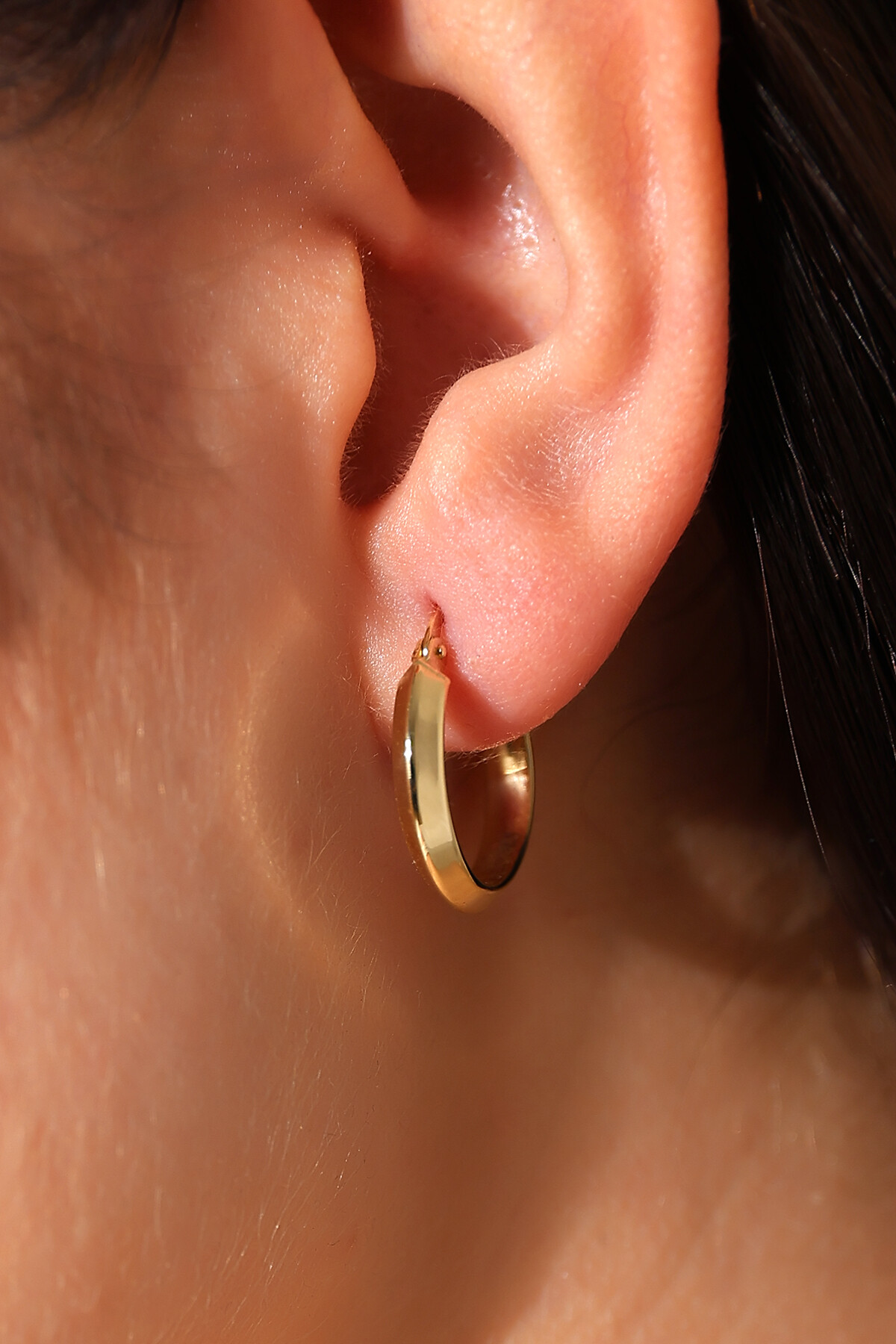 14 Ayar Altın Halka Küpe