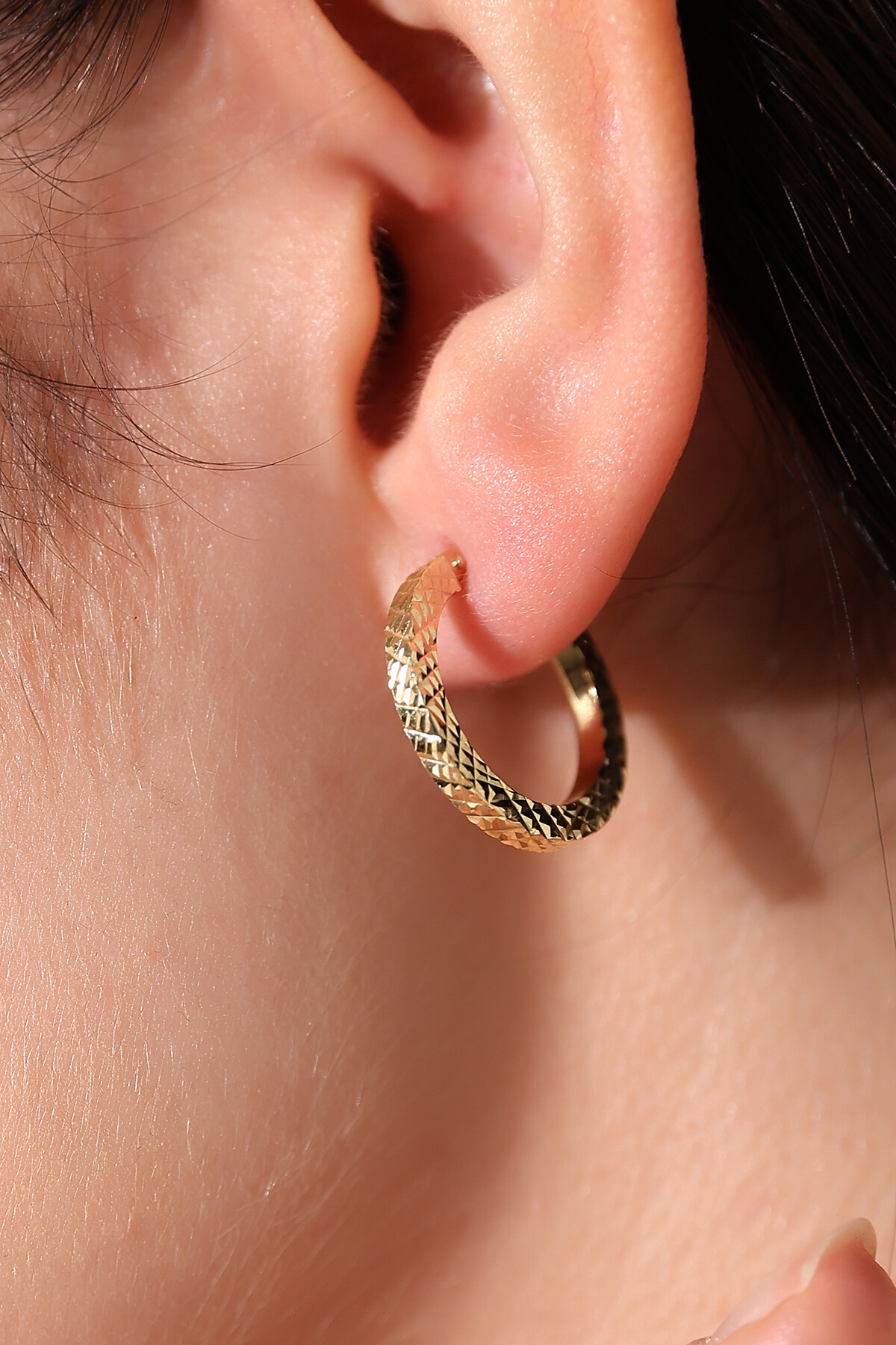 14 Ayar Altın Halka Küpe